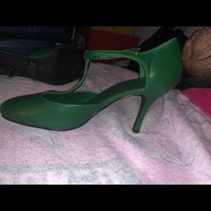 Green Shoes with an 3inch heel.